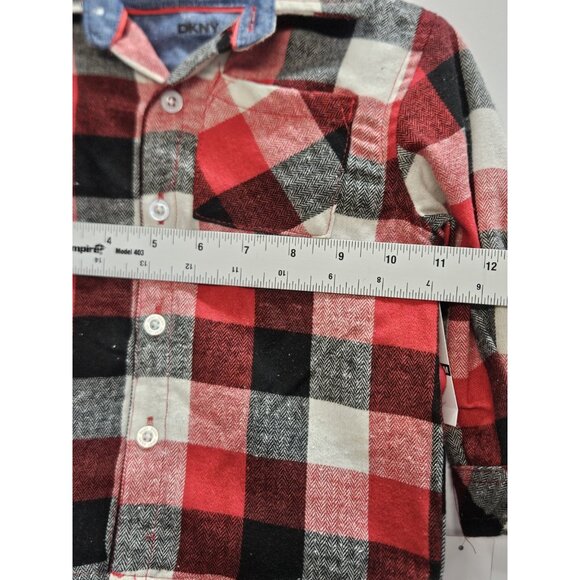 DKNY‎  Size 18M Set Of 3, Red Vest/ Black Pants/ Red Plaid Button Up Long Sleeve - Picture 13 of 15